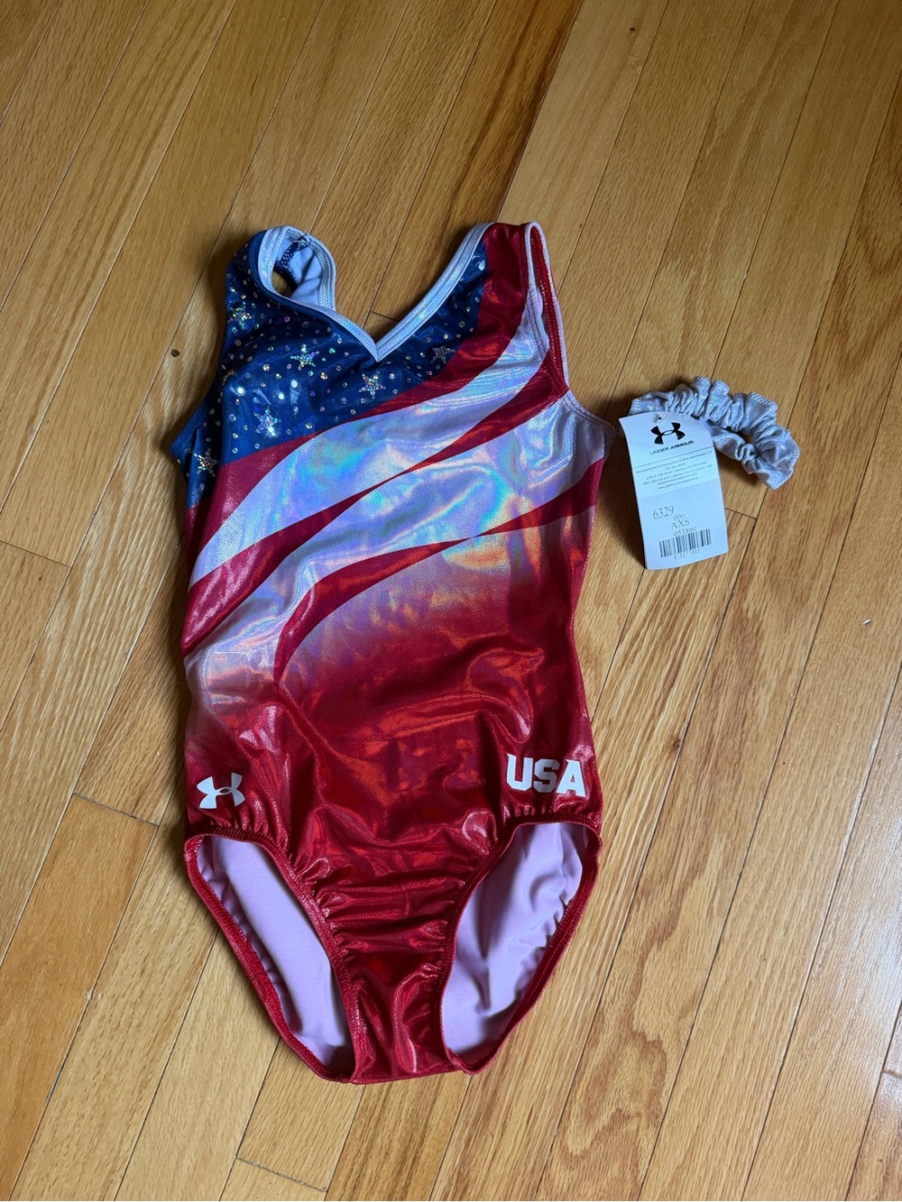 Under Armour Red, Navy & White USA Performance Gymnastics Leotard
